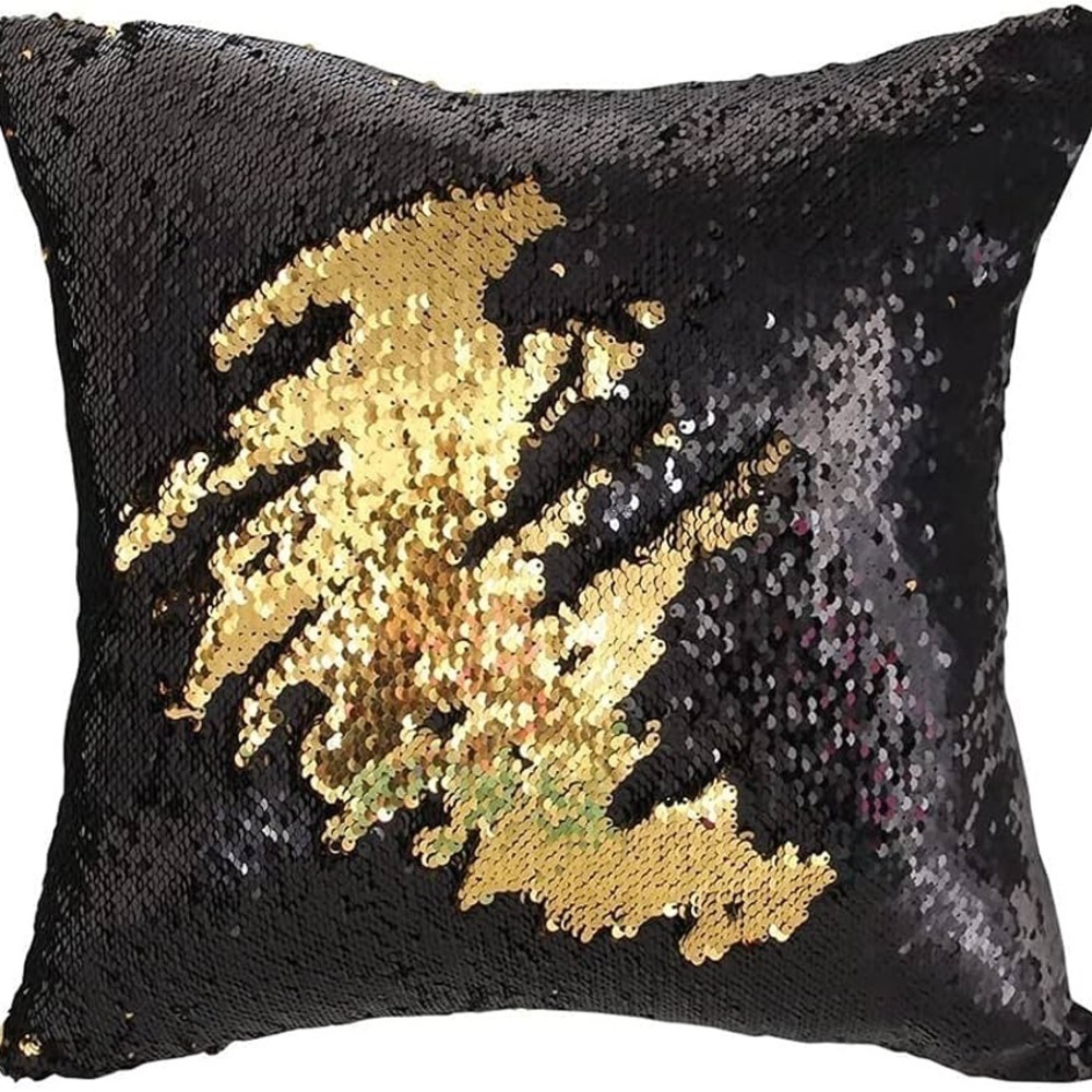 ❤️ 🆕 Reversible Glitter Sequins Cover Magic Mermaid Fish Pillowcase 16 x 16